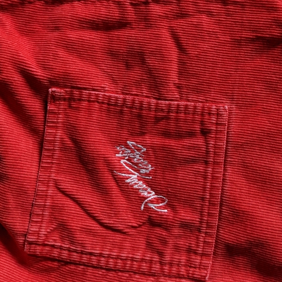 Rare Vintage Op/Ocean Pacific Orange Corduroy Dolphin/Track Shorts, Size Medium - Picture 6 of 7